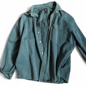 Zara Teal Casual Button Down